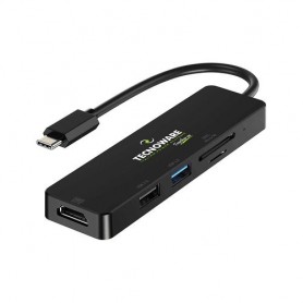 DOCKING STATION TECNOWARE HUB USB-C 5 in 1 Adapter: HDMI + USB2.0+ USB3.0+Card Slot SDXC e Micro SD - FHUB17693