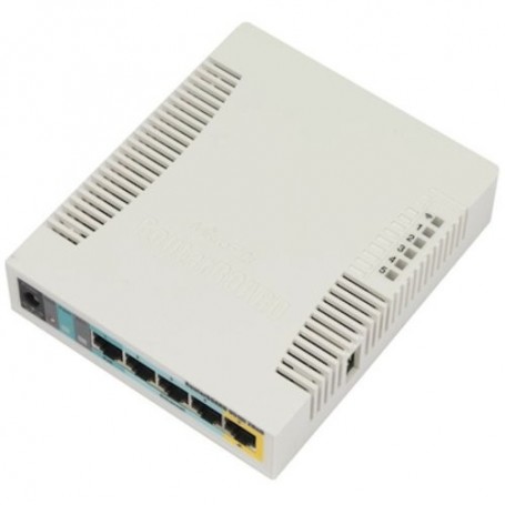 ACCESS POINT MIKROTIK RouterBOARD 951Ui-2HnD 600Mhz CPU,128MB RAM,5xLAN,2.4Ghz 802b g n 2x2 2chain wireless int ant,plastic case