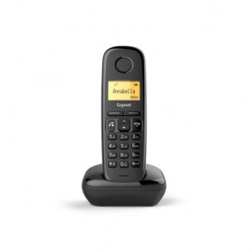 TELEFONO CORDLESS GIGASET A270 S30852H2812K101 Black DECT display alfanum., ID chiamate, 10 suonerie, rubrica 80 nomi VIVAVOCE