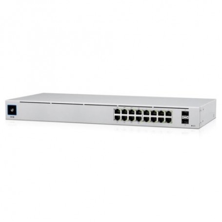 UBIQUITI SWITCH 16 PORTE LAN GIGABIT PoE Gen2, di cui 8P PoE 802.3af at PoE 42W, 2P SFP - USW-16-POE-EU