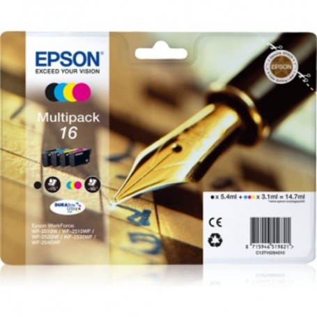 MULTIPACK EPSON 16 4C serie Penna Cruciverba DURABrite Ultra WF-2010 2510 2520 2530 2540 2630 2650D 2660 2760 2750