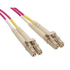 Bretella di connessione e permutazione a 2 fibre ottiche MULTIMODALI OM4 connett. LC-LC DUPLEX 5m guaina esterna LSZH IEC60332-1